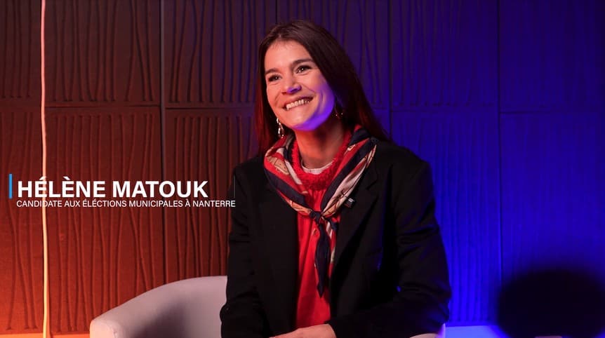 Hélène Matouk, candidate aux élections municipales à Nanterre, lors d’une interview filmée par Atala